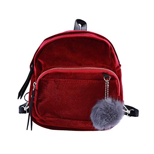 Hopereo 2020: Mochila de terciopelo para mujer  color sólido  tamaño pequeño  fresco
