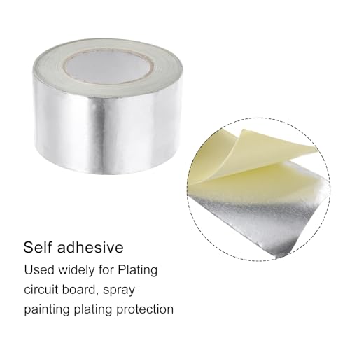 Image of uxcell Aluminum Foil Tape 2 Inch x 16 Yards Silver High Temperature Tape for HVAC, Sealing, Patching Hot and Cold Air Ducts 4 Pcs