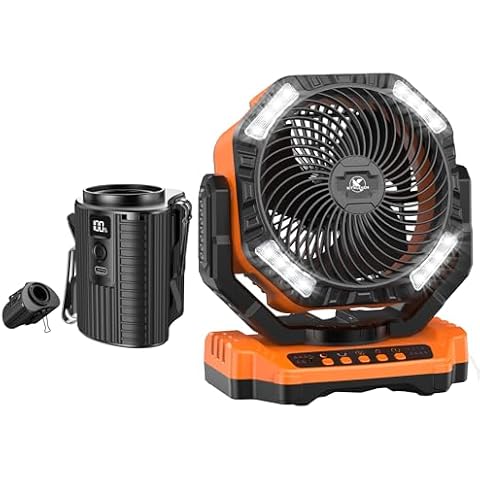 KITWLEMEN Portable Waist Fan & 40000mAh Auto-Oscillating Battery Powered Camping Fan, 5/4 Speeds for Powerful Cooling - Ideal for Outdoor Use Cover