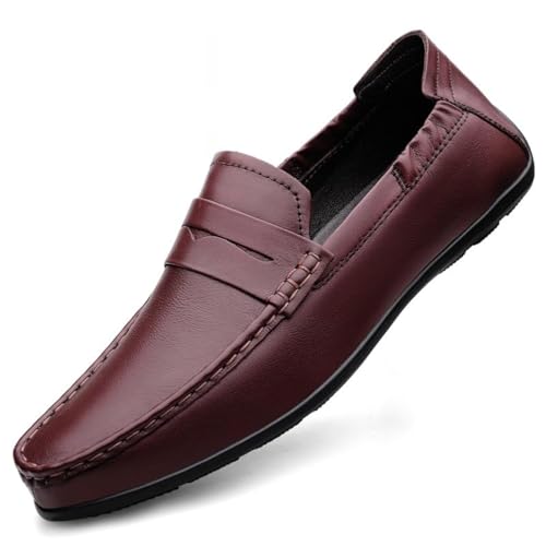 YZABEL Dress Shoes for Men Classic Oxford Dress Shoes Formal Business Full Leather Shoes for Men PU Leather Low Black Slip On Dress Shoes