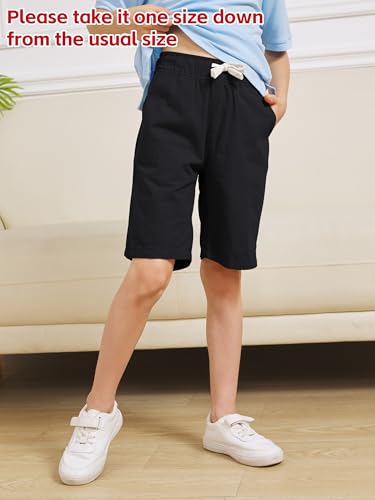 ohd 3 pack boys school uniform shorts casual summer shorts pull on elastic waist boys clothes with drawstring
