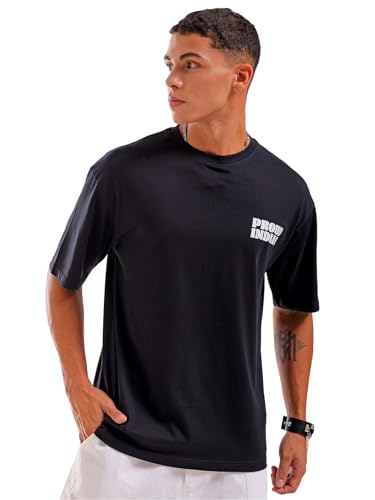 Image of THE INDIAN GARAGE CO Men Boxy Oversized Graphic Back Printed Round Neck Tshirt