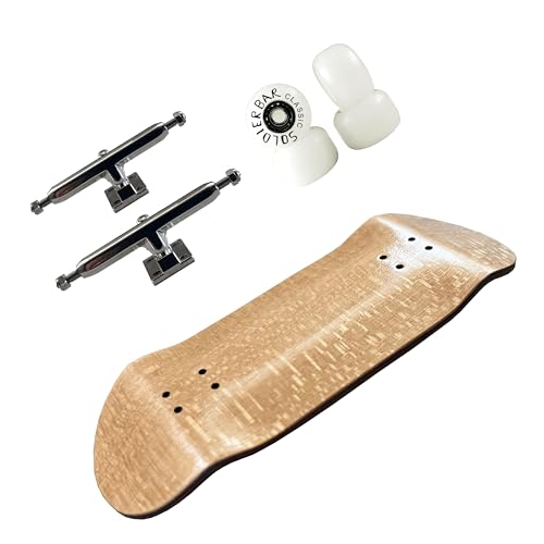SOLDIER BAR Pro Fingerboard Complete (5-Layer 35mm Deep concave Handmade Maple Deck + Hex (36mm) Truck + Pro Ice Wheels) (Brown)