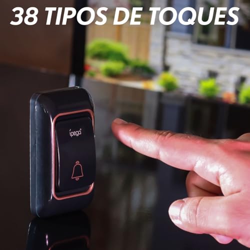 Campainha Residencial Sem Fio Wireless Com Bateria 150m Prime a Prova d'agua 38 Toques