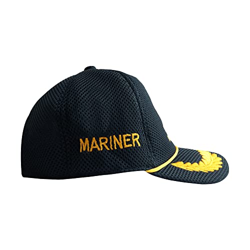 Image of Adjustable Caps | Uniform Accessory | Free Size Unisex Hat | Baseball Hats | Durable & Lightweight Comfortable Cap | Hat with Gold Embroidery Merchant Navy Cap