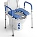 Ravao Raised Toilet Seat with Handles for Elderly Toilet Seat Riser for Senior Handicap Toilet Seat Riser with Bars, Adjustable Height Raised Toilet Chair for Elderly and Disabled, 400 Lbs