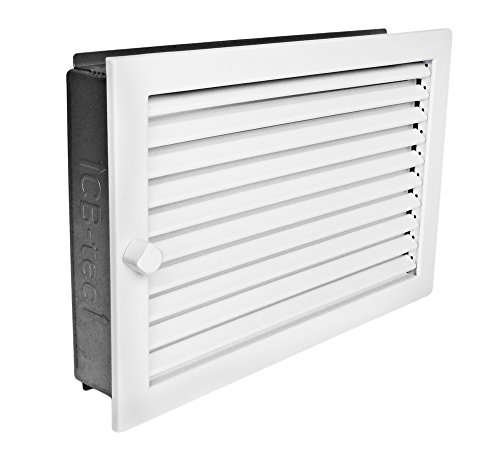 Warmluftgitter WG 3515 S Schwarz, 350x150 Mm – Mit Einbaurahmen & Verstellbaren Lamellen