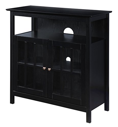 Convenience Concepts Big Sur Highboy Tv Stand With Storage Cabinets, Black #TOP4
