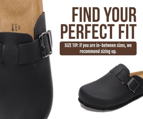 Image of Project Cloud 100% Genuine Leather Slip-ons Footbed Clogs for Women Sandals | Memory Foam Arch Support Slippers for Women; Trendy Slip-ons Women's Mules & Clogs Sandals; Non-Slip Outsole for comfort.