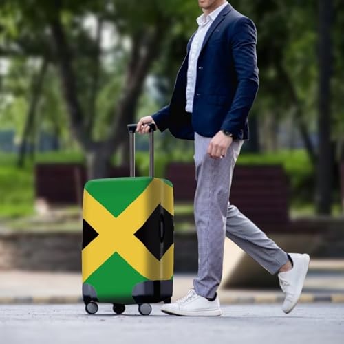 Jamaican Flag Luggage Cover Elastic Washable Suitcase Protector Travel Suitcase Cover for Kid and Adult, M (Fit 22-24 Inch Suitcase)3