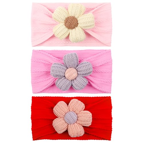 LemonSpace Handmade Baby Headbands with Big Sunflower Soft Strechy Baby Girls Nylon Hairbands Colorful Flower Bows for Newborns Infants Toddlers Baby Hair Accessories for Girls Gifts