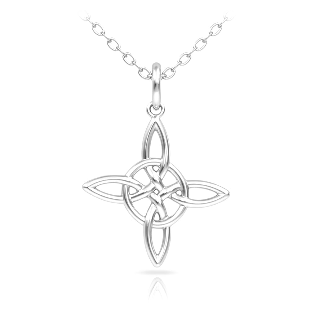 Colgante Nudo de Bruja plata de ley 925 - Regalos originales para mujer - Amuletos de la suerte y proteccion - Lleva cadena y se envía en una cajita de regalo