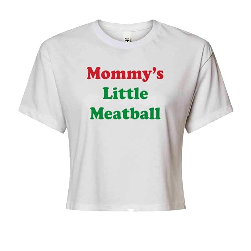 The Pxv Cropped T-Shirt Mommys Little Meatball T-Shirt Large White