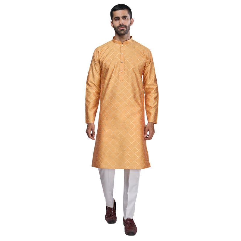 Image of BELLAZO Men's Premium Cotton Printed Regular Kurta | Stylish Kurta for Weddings /Festivals