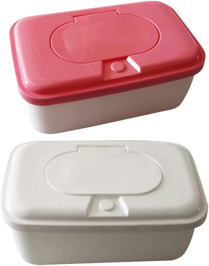 Toyvian Baby Wipes Dispenser Portable Refillable: 2pcs Toddler Wipe Holder Baby Wipes Container Reusable Wipes Case Baby Travel Wet Wipes Box Random Color