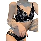 [FLYSHION] ナイトブラ ブラ ノンワイヤー レース 脇高設計 夜用ブラジャー ブラジャー ショーツセット