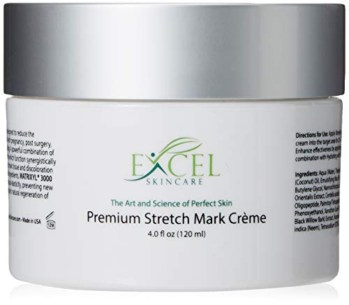 Premium Stretch Mark Cream 4.0 Oz/118ml - (Professionally Formulated) w/Natural Soothing Vitamins, Botanical Extracts, Skin Tightening Properties, and Collagen Building Peptide Agents