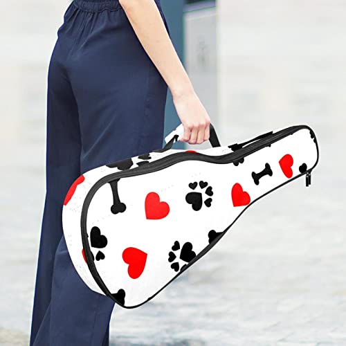 Sac de transport ukulélé ténor étanche - Housse guitare hawaienne motif patte de chien - 6