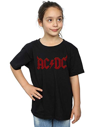 Image of AC/DC Girls Horns Logo T-Shirt Black 3-4 Years