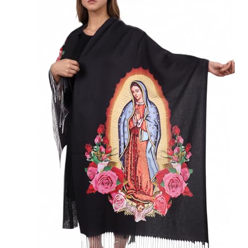 Virgin Mary Shawl Wrap For Women Soft Scarf Blanket Virgen De Guadalupe Gifts
