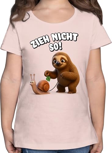 T-Shirt Mädchen - Zieh Nicht so Faultier mit Schnecke I Lustiges...