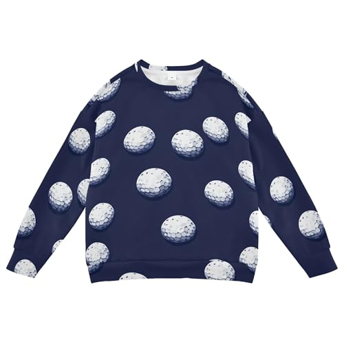 JUNZAN Golf Balls Navy Blue Big Boys Hoodie Sweatshirt Long Sleeve Sweatshirts for Boys Camping 4T