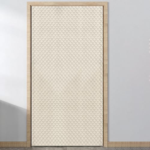 Rideau de porte thermique isolant phonique et coupe-vent beige - 2