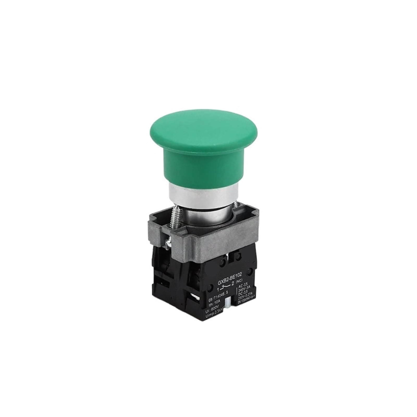 Wasserdichter IP65-Pilzkopf 1NO1NC selbsttätiger/rastender Metall-Drucktastenschalter * 2 Stück(GXB2-BC35,SELF MOMENTARY_1NO)