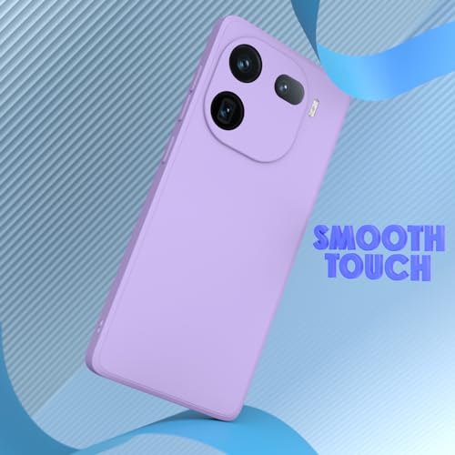 Image of Outlouders Back Cover for iQOO 12 5G | Camera Protection | Durable Soft Matte Silicone Bumper Case (Purple)