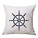 ULOVE LOVE YOURSELF Coastal Sailing Throw Pillow Case Blue Compass/Anchor/Sailboat/Navigation Pattern Ocean Theme Cushion Covers Nautical Beach Decorative Pillowcases 18×18 Inch,4Pack