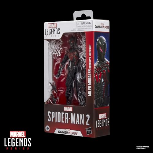 Marvel Legends Series Gamerverse Miles Morales Brooklyn 2099 Suit Spider-Man Action Figure, Noir