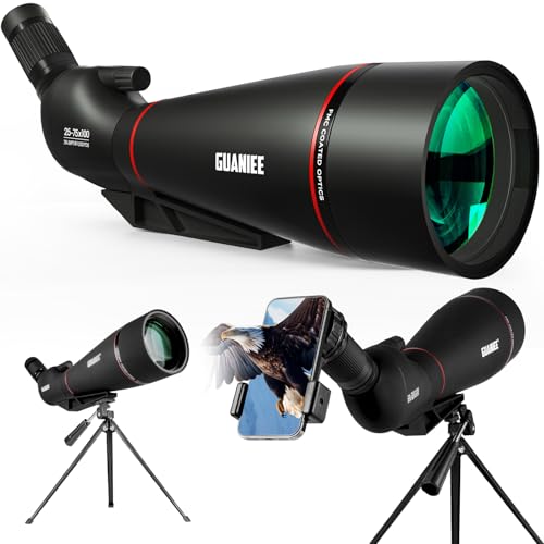 GUANIEE 25-75x100 Spotting Scope with Tripod & Bag