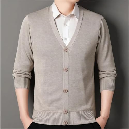 Mens Casual Winter Buttons Knit Cardigan Solid Slim Fit V-Neck Fleece Warm Sweater Sweatercoat2