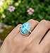 Natural Larimar Ring for Women - Handmade Sterling Silver Boho Gemstone Band, Dainty Blue Stone Engagement & Bridal Jewelry, Trending Fashionable Wedding Gift for Her or Him
