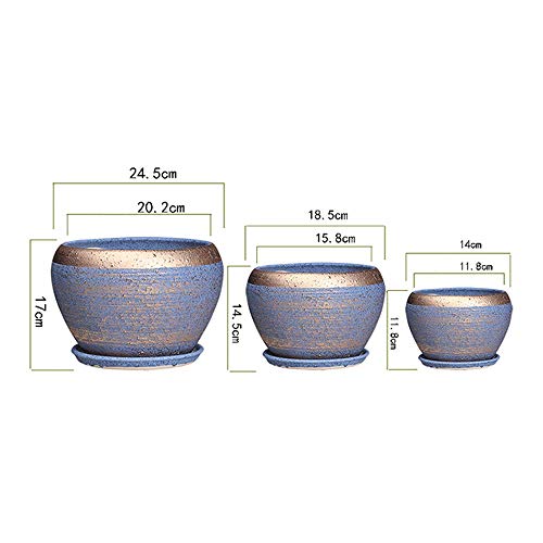 Fleur pot céramique YRYRYW évite fuites eau décoration table - 5