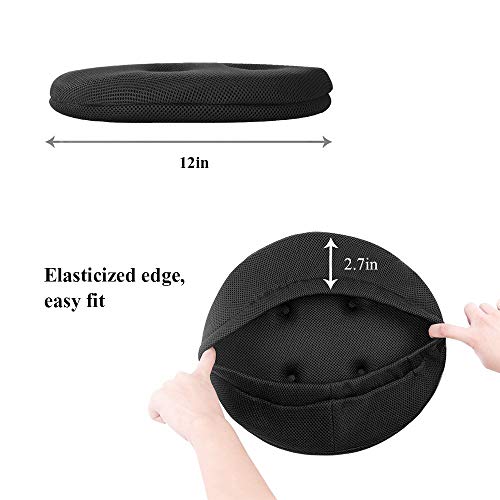 Baibu Bar Stool Cushions, Super Breathable Round Bar Stool Cover Seat Cushion Black 12" - One Cushion Only #TOP3