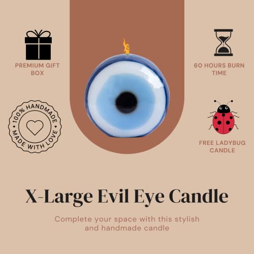 Evil Eye Ball Candle – Decorative Candle - Handmade Candle - Shaped Candles For Home And Office - Slow Burning And Long Lasting Candles By Cula (X-Large) #TOP2