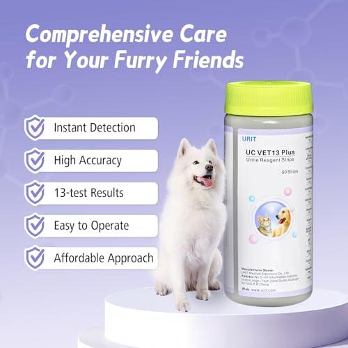 Image of UTI Test Strips for Dogs, Cats, & Pets - 13 in 1-50 Count - Urinary Tract Issues - Test Strips for Pets