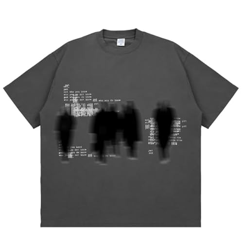 Y2k Graphic Tees Men Streetwear Vintage Oversized Tshirts Unisex Summer Casual Tops Small Grey