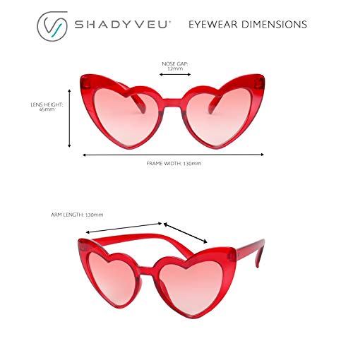 ShadyVEU Dress Up Slim Heart Shaped Shades Candy Colored Transparent Frame Cute Fun Cat Eye Love Kids Sunglasses4