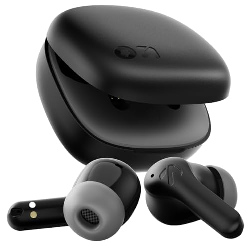 Image of GOBOULT Made in India K10 Ear Buds Wireless with 50H Playtime, 4 Mics Clear Calling, 45ms Low Latency Gaming, IPX5, 10mm Bass Drivers Earbuds Bluetooth Wireless Earphones(Pure Black)