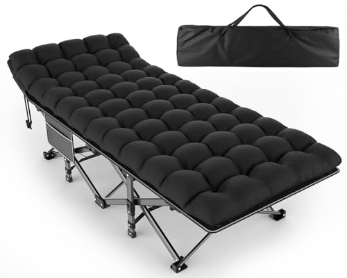 ZENPETIO Camping Cot for Adults, Heavy-Duty Portable Cot Bed with