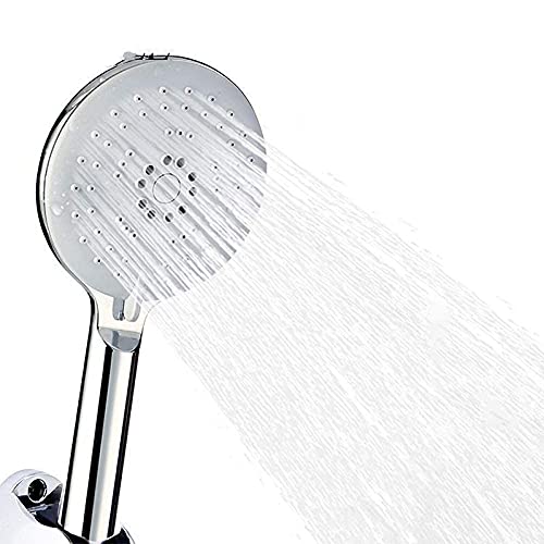 Pomme de douche ronde résistant au calcaire avec 5 jets réglables en ABS de qualité