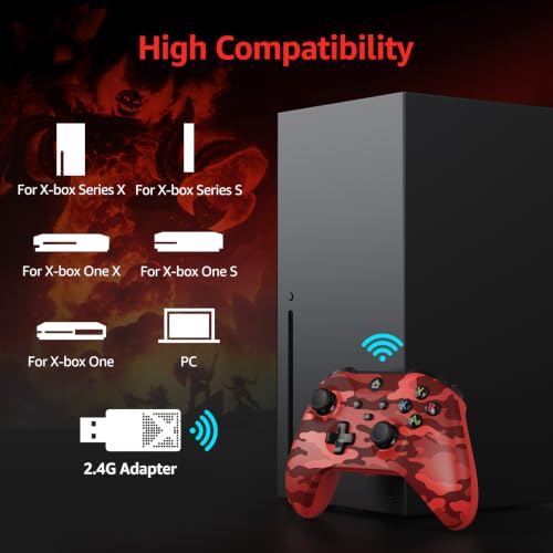 GMVOX Wireless Controller for X-BOX/PC,Camo Red