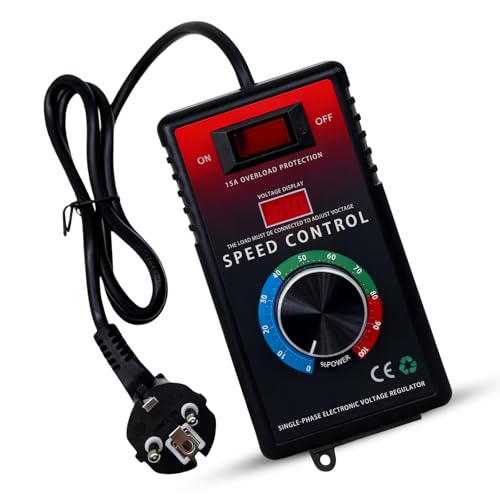 Variateur de Vitesse pour Moteur 220V AC 15A 4000W SCR Régulateur de Tension, Variateur de Frequence pour Moteur Contrôleur de Vitesse du Ventilateur...