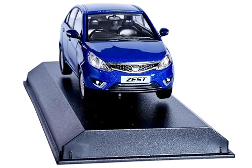 Image of Scale Model Car Tata-Zest-Free Wheel (Acrylic case)-Official 1:43 Die-cast Official Merchandise (Blue)