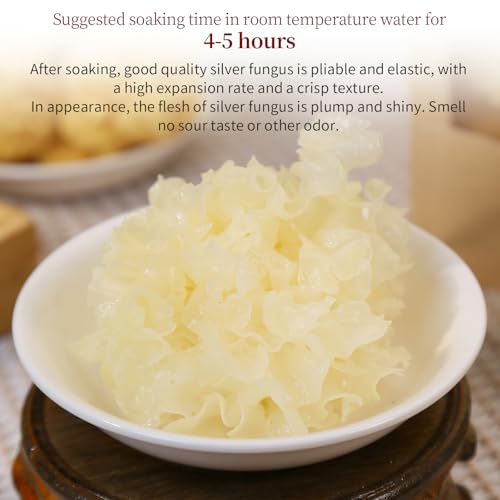 Wanhua Hall 乾燥白カビ キノコ 雪 菌トレメラ 3.5オンス/100g 無添加 - 耳 耳 去根 小木绿耳