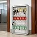 Chewtoyo 24-Position Key Box, Wall Mount Aluminum Alloy Key Cabinet, Transparent Door, Key Organizer with Key Tags, 18.2 X 10.7 X 2.4 in