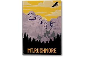 Tourist Courts Metal Magnet - Mount Rushmore, South Dakota Retro Design