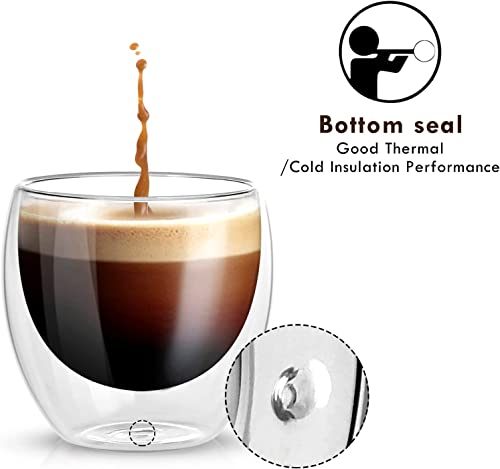 Cieex Tasse a Cafe Double Paroi de 250ml avec Cuillères et Dessous de Verre – vue 3